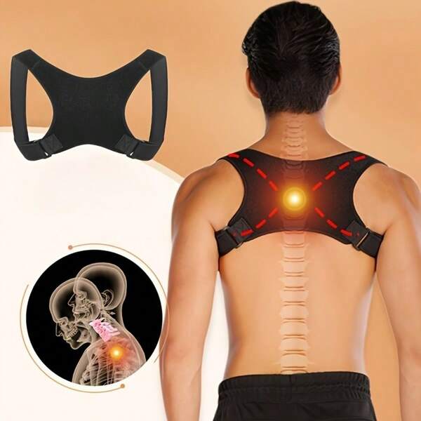 Correttore posturale autunnale e invernale ComfortFit per uomo e donna - Regolabile, ortopedico e traspirante - Supporto senza cuciture per schiena superiore, colonna vertebrale, collo e spalle - Ideale per uso quotidiano, stabilizzazione della clavicola