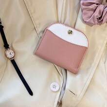 Carteira Compacta de Couro Macio Minimalista, Carteira de Moedas Pequena e Fina, Estilo Coreano com Toque de Luxo para Mulheres, Carteira de Dinheiro Mini, Carteira Pequena, Carteira Fofa, Estilo Y2K