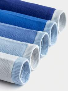 Balabala 5 paquetes de calcetines escolares hasta la pantorrilla para niños - tinte azul - Ver 3