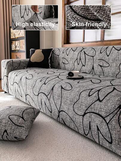 Classic Elastic Fitted Sofa Slipcovers With T-Cushion Design - Machine Washable Polyester Throw Cover With Antibacterial And Soft Features For Armchair, Loveseat, 3-Seater, And 4-Seater Sofas