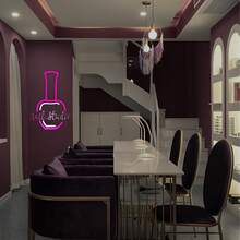 1pc Pink Neon Nail Salon Sign LED Decorative Light, USB Powered, Suitable For Nail Salon, Beauty Salon, Eyelash Extension, Spa Decor