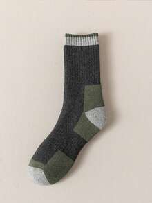 5/1 Pair Men's Socks, Soft & Warm Winter Casual Crew Socks, Moisture-Wicking, Suitable For Indoor And Outdoor - Multicolor - View 8