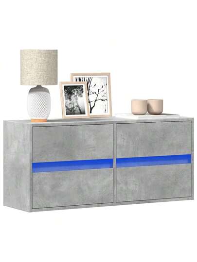 VidaXL TV Wand Unit LED Lighting 100x31x45 Cm Concrete Grijs