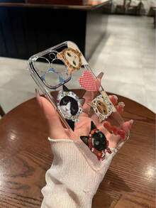 1pc Fashionable Cat Pattern Transparent Painted Thick Anti-Drop Phone Case Compatible With IPhone 16/11/16pro/16plus/16promax/16e/15Promax/13/14/12/XS/XR/7G/8P, Compatible With Samsung Galaxy 11/12Pro/12/12X/13Pro/14Pro/15Pro/, Compatible With Redmi 10/9/Note9/12c/Note11pro/Note8Pro - Multicolor - View 5