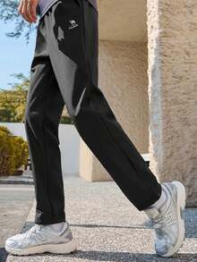 CAMEL CROWN Men's Sports Pants Fleece Warm Casual Trousers Soft Solid Color All-Match Straight Autumn And Winter Pants