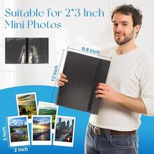 288 Pockets 2x3 Photo Album - Black Photo Card Book, Small Photo Album, Large Capacity Photocard Book With Strapsfor Collecting Small Cards, Stamps, Postcards,Instant Print Camera - 1 - Xem 4