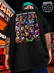 Oversized T-Shirt Streetwear Dragon Ball Z Majin Boo Gordo Anime REF 7293 VEST NERD - 黑色 - 查看 1