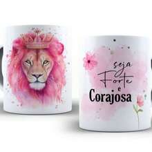 Personalized Gospel Lion Mug Be Strong And Courageous Porcelain - 白色 - 查看 2