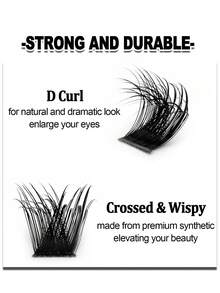 Rikuaild 80pcs Wet Effect False Eyelashes, D Curl Fluffy False Eyelashes, DIY Eyelashes, Create Messy Exaggerated Thick Eyelash Makeup - D - View 3