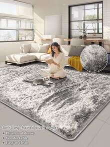 1 pieza Alfombra nueva de tela de terciopelo para sala de estar/dormitorio, de color burdeos brillante y esponjosa, de estilo nórdico de moda lujoso y suave, decorativa para interiores, con sensación cómoda para los pies, que crea una atmósfera acogedora en el hogar, adecuada para la decoración de Halloween y fiestas, fácil de cuidar, aplicable para todas las estaciones - Burdeos - Ver 2