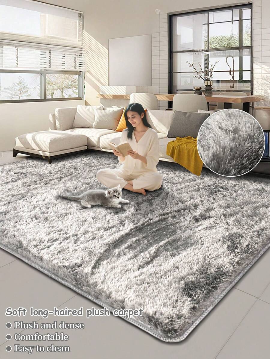 1 pieza Alfombra nueva de tela de terciopelo para sala de estar/dormitorio, de color burdeos brillante y esponjosa, de estilo nórdico de moda lujoso y suave, decorativa para interiores, con sensación cómoda para los pies, que crea una atmósfera acogedora en el hogar, adecuada para la decoración de Halloween y fiestas, fácil de cuidar, aplicable para todas las estaciones