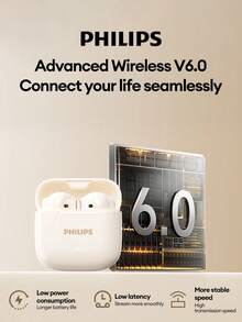 飞利浦 TAT1420 极简蓝牙耳机 半入耳式 蓝牙 V6.0 全景音效 高品质音频 ENC 通话降噪 长续航 游戏 音乐 低延迟 无线耳塞 兼容智能手机和电脑 - 彩色 - 查看 7