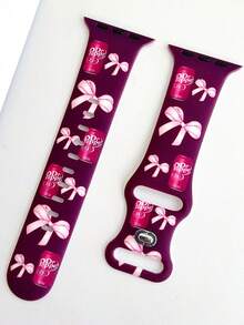 1 dây đeo đồng hồ silicon in nơ màu đỏ rượu vang thanh lịch có tab kéo tương thích với dây đeo đồng hồ Apple 38mm 40mm 41mm 42mm 4mm 45mm 49mm (S10 42)mm (S10 46)mm, dây đeo thể thao chống nước có thể thay thế thoải mái tương thích với Ultra/SE/10/9/8/7/6/5/4/3/2/1, dây đeo đồng hồ thông minh thể thao và thời trang, dây đeo đồng hồ nữ, phụ kiện đồng hồ thời trang nữ cao cấp, dây đeo/dây đeo đồng hồ thông minh, quà tặng Ngày lễ tình nhân cho Ngày của Mẹ, phụ kiện thời trang - rượu vang đỏ - Xem 2