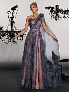 VIPGIRL 高腰优雅女士晚礼服 - 紫色 - 查看 3