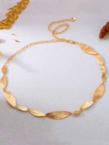 1pc Fashionable Unique Metal Waist Chain, Leaf Collage Design Women's Belt, Suitable For Decorating Dresses And Jeans, Also Ideal As Holiday Gift And Fashion Accessory, Y2K Style Versatile Waist Belt, Especially Suitable For Weddings, Autumn/Fall, Halloween