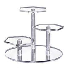1 suport clasic acrilic, vitrină pentru figurine mini cu 3/4/7 niveluri, suport pentru produse octogonal/rotund, potrivit pentru figurine, cosmetice, parfumuri, statui, bijuterii, obiecte de colecție - independent