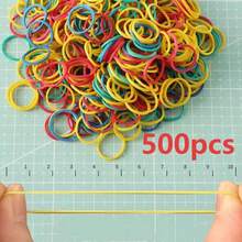 500/1000/2000pcs Rubber Band Small Rubber Band Mini Soft Elastic Bands For Braids Multicolor Diameter 16mm Rubber Bands For Office Supplies School