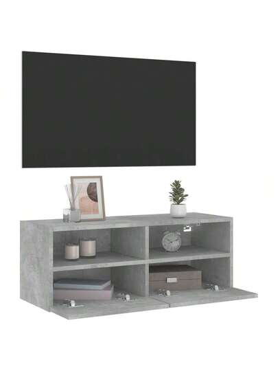 VidaXL TV Wand Unit 80x30x30 Cm, Finished Wood, Concrete Grijs view 6
