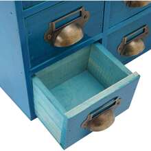 YUNRUX Meuble de rangement à tiroirs - Bleu azur - Voir 4