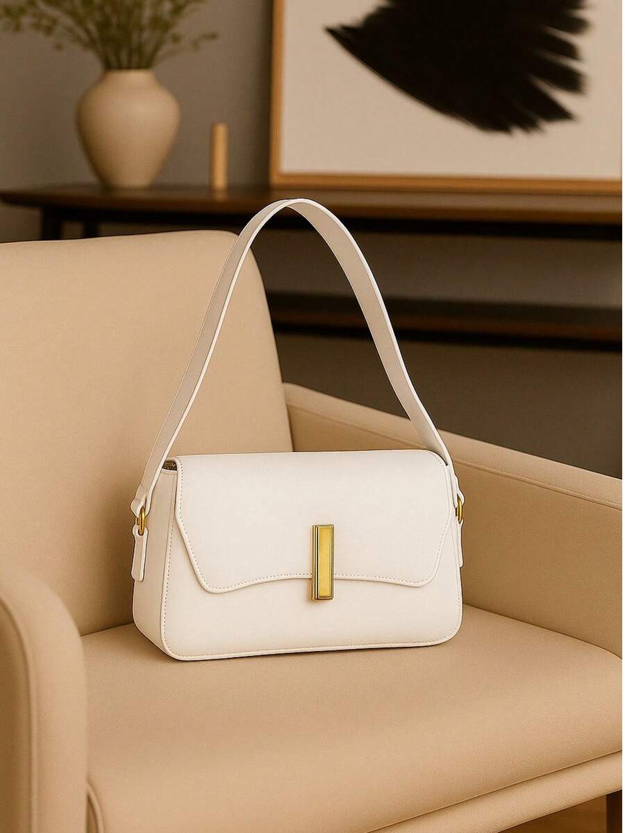 Stylish Modern Women's Shoulder And Hand Bag With Lid And Design Promotion - 白色 - 查看 1