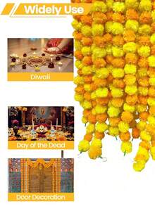 1 Artificial Golden Wreath 60.43 Inches - Perfect For Wedding, Birthday, Festival Decoration And Party Event Decoration, Diwali Celebration And Event Background Decoration Home Decor Halloween Room Decor Halloween Decor