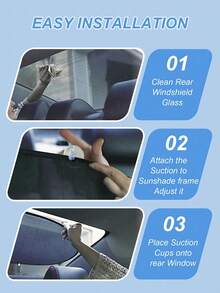 5 Piece Car Sun Visor Set, Full Protection For Front And Rear Seat Side Windows And Rear Glass, High Density UV Resistant Black Mesh Fabric, Blocks Harmful Sunlight, Reduces Heat Buildup, Suction Cup Attachment, Secure Fit On All Vehicle Windows, Lightweight Foldable Design, Easy To Store, Ideal For Hot Weather And Outdoor Parking, Passenger Privacy And Comfort, Reusable Durable Sunshade Set, Perfect For Family Cars And Road Trips - Black - View 9