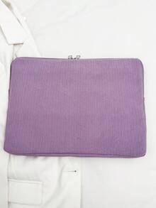 1pc Student Laptop Sleeve Bag, 11"/13"/15" Laptop Bag, Solid Purple Color Casual Unisex Tablet Protective Case, Suitable For Macbook, HP, ASUS, Fits Girls, Teens, Boys, College Students, 9-15" Tablets Including IPad Air 4/5, IPad Pro Autumn University Essentials Laptop Bag For Women Mac Book Case Back To School Laptop Case Laptop Cover For Travel Waterproof Portable For Men Laptop Bags - Purple - View 5