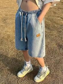 Men's Summer Thin Denim Shorts  Casual Pants Boys Loose Large Size Five-Point Pants Men - 彩色 - 查看 5