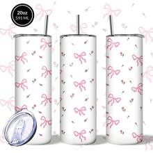 1pc 20oz Stainless Steel Insulated Straight Cup, Pink Bow & Pink Mini Rose Decor, With Lid And Straw, Suitable For Daily Hydration, Perfect For Personal Use Or Gift, Ideal Holiday Gift - Multicolor - View 13