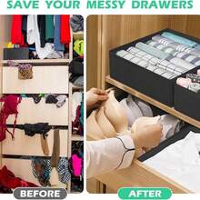 3pcs Foldable Clothing Storage, Canvas Drawer Organizer - Foldable Socks, Underwear And Other Storage Boxes - Perfect For Closets, Bedrooms, Dormitories, Wardrobes, Etc