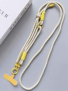 1 pieza Cordón de moda ajustable en longitud, correa de muñeca, correa de bandolera, correa de collar, soporte para estuche de teléfono, clip resistente, diseño desmontable, anti-pérdida, incluye almohadilla, adecuado para teléfono, ventilador