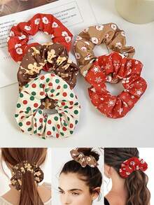 Christmas Hair Tie - Santa, Reindeer, Snowman, Tree Designs - Pastel & Vibrant Colors - Hair Scrunchie For Women, - Holiday Party, Everyday Hairstyles - Festive Hair Accessories Gift, Christmas Hair Accessories, Christmas Themed Hairpiece, Soft Fabric Scrunchie,Children's Christmas Hair Accessories Scrunchie Headdress Hair Accessories Christmas Accessories Holiday Gift Hair Band,Gifts,Travel,Gifts For Women,Hair Stuff,Stocking Stuffers