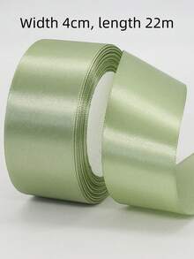 1pc Salvia Green Double-Sided Satin Ribbon, Width 1cm/1.5cm/2cm/2.5cm/3cm/4cm/5cm/7.5cm/10cm, Length 22m, Soft & Durable Polyester Material, Suitable For Flower Packaging, Gifts, Presents, Clothing, Headwear, Bows, Wedding Decor, DIY Craft Rose Ribbon - Multicolor - View 29