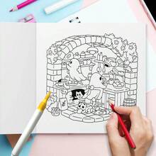 1 pezzo Libro da colorare orrore angolare realistico ed inquietante, adatto per la colorazione di Ognissanti, immergetevi nell'atmosfera di Ognissanti con una colorazione tranquilla e meticolosa