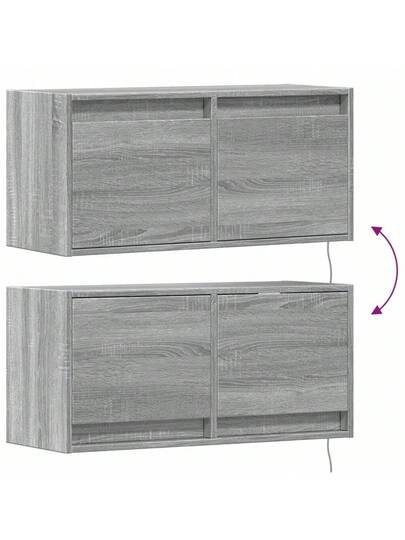 VidaXL TV Wand Unit LED 80x31x35 Cm Grijs Sonoma Oak view 10