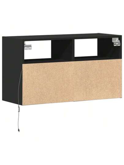 VidaXL TV Wand Unit LED Lighting 80x31x45 Cm Zwart view 8