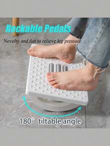 1-Piece Rocking Ergonomic Foot Stool With Massage Roller - Under Desk Fatigue Relief, Non-Slip Rocking Footrest For Office, Study, Or Living Room Use - Gray/White/Black - Posture Correction, Durable PP Material, Foot Massage Tool | Massage Foot Pad | Manual Massage Roller - Multicolor - View 3