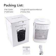 Hailicare Portable 7-Color Atmosphere Lamp Desk Fan, 4-Speed Adjustment, 4-Timer Function, Dual Ultrasonic Humidifier And Triple Wet Curtain Cooling, Easy To Carry, Low Noise, Essential For Summer