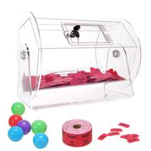 Acrylic Raffle Drum, Holds 5000 Tickets Or 200 Raffle Balls, Professional Raffle Ticket Spinning Cage With 2 Keys, Transparent Lottery Spinning Drawing, Raffle Ticket Box For Lottery Games Bingo - Transparent White - View 8
