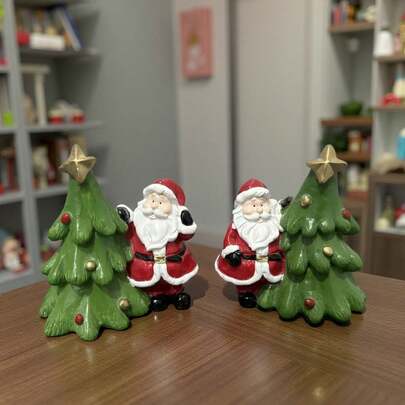 1件圣诞老人和雪人节日装饰品，适用于装饰客厅、卧室、厨房、桌面、商店橱窗、雪景装饰、圣诞节礼物和节日家居装饰、圣诞装饰、房间装饰、冬季