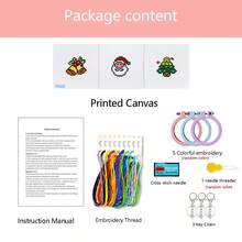 Christmas Series DIY Cross Stitch Kit | Keychain Pendant Craft Set (5pcs/3pcs Options) Includes Embroidery Hoop, Needles & Threads, 11CT Printed Fabric | Christmas Gift Decoration Pack 5pcs Printed Card Set Includes 11CT Embroidery Fabric, Needles & Threads, Christmas Decor Pendant, Handmade Gift
