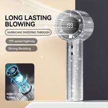 Luxury Full Diamond Portable Handheld Mini Fan, USB-C Rechargeable Turbo Fan, Speed Adjustable Silent Fan, Summer Gift Box, Mini Turbo Fan, Car Mini Fan, Handheld Mini Fan, Travel Accessories, Summer Cooling, Fashion Accessories, Compact Design, Durable Construction, High Quality Fan, Handheld Device, Speed Adjustable, Office Worker, Traveler - 白色 - 查看 7