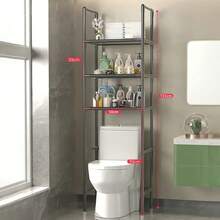Bathroom Storage Rack Space-Saving Stand Holder MultiFunctional Floor Type Toilet Storage Racks Multilayer Washing Shelf - màu đen - Xem 1