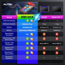 Autel KM100 Scanner Same As KM100X/E, Lite Of IM508S Pro IM608 PRO 2 Programming Tool Free Update OBD Learning On 99% Car, Scan VIN/License Built-In APB112 - black red - View 6