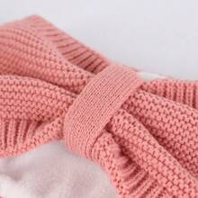 Baby Bow Beanie Fall Winter Toddler Knit Hat Scarf Glove Set Pompom Beanie Hat Fleece Neck Warmer