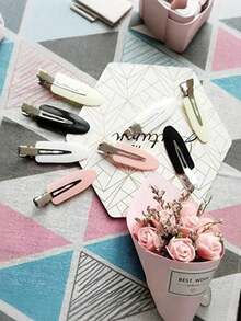 4/12/20pcs No Bend Hair Clips, Creaseless Duckbill Alligator Clips For Hairstyling, Makeup, Salon, DIY Crafts - Sectioning, Waves, Bangs, Gift Set With Storage Box(Black/Pink/White), School Stuff Hair Accessories