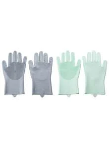 Pet Grooming Cleaning Gloves Dog Cat Bathing Shampoo Glove Scrubber Magic Dishwashing Cleanner Sponge Silicon Hair Removal Glove
