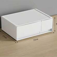 1pc Plastic Desktop Storage Box, Cosmetic Drawer Organizer, Stationery Container, Multi-Layer Stackable Jewelry Box