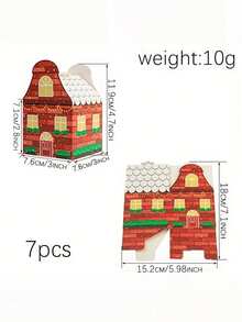 24 Stücke Weihnachts-Adventskalender Boxen - Rotes & weißes Lebkuchenhaus Design mit goldenen Uhren, Winterdorf Szene, perfekt für Feiertagspartys als Gastgeschenke & Geschenkverpackung, Weihnachtsdekoration