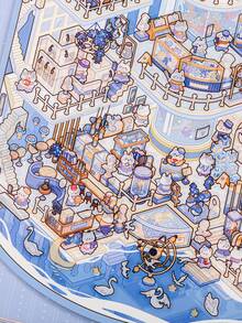 20张超大微型场景贴纸书，豪华卡通主题趣味创意素材DIY场景贴纸 - 彩色 - 查看 2